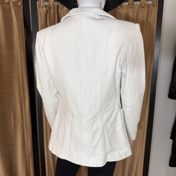 MS Maxima 3 Button White Leather Size S - Picture 4 of 9
